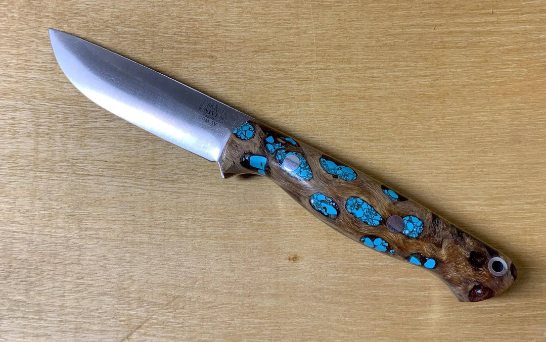 Outlet ๐ BARK RIVER KNIVES Bark River Gunny CPM 3V Knife Cholla Cactus W/ Turquoise - Gray Liners - Rampless #2 ๐ 3 BARK RIVER KNIVES Bark River Gunny CPM 3V Knife Cholla Cactus W/ Turquoise - Gray Liners - Rampless #2