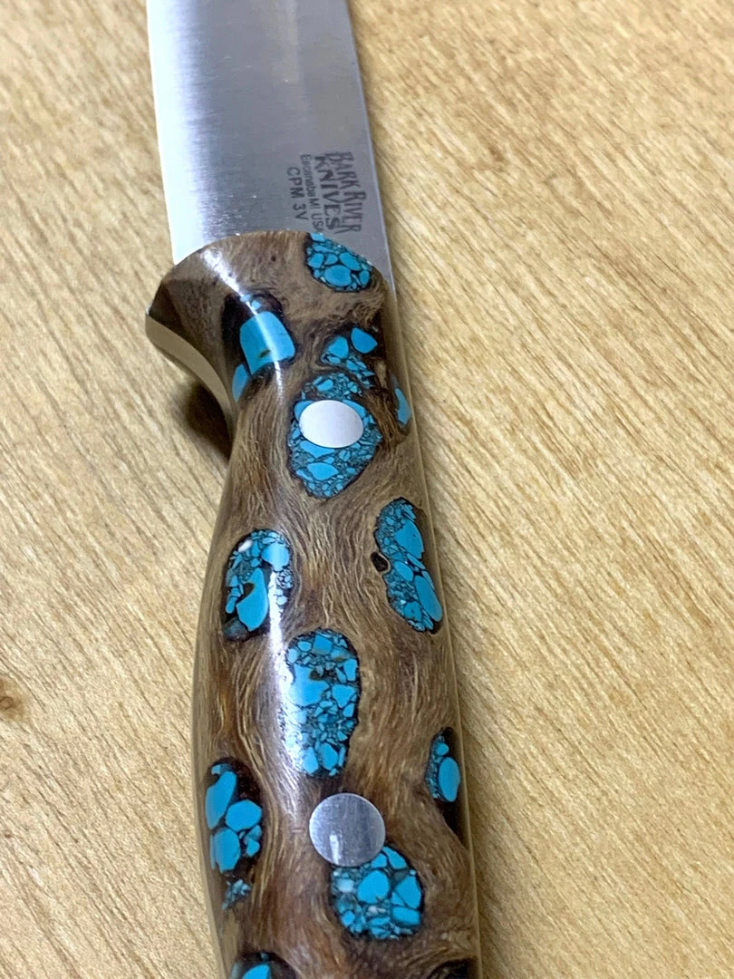 Outlet ๐ BARK RIVER KNIVES Bark River Gunny CPM 3V Knife Cholla Cactus W/ Turquoise - Gray Liners - Rampless #2 ๐ 4 BARK RIVER KNIVES Bark River Gunny CPM 3V Knife Cholla Cactus W/ Turquoise - Gray Liners - Rampless #2