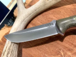 BARK RIVER KNIVES Bark River Gunny CPM 3V Knife W/ Green Canvas Micarta - Red Liners - Mosaic Pins