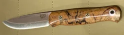 BARK RIVER KNIVES Bark River Ultralite Bushcrafter CPM 3V Spalted Maple Burl - Red Liners - Mosaic Pins