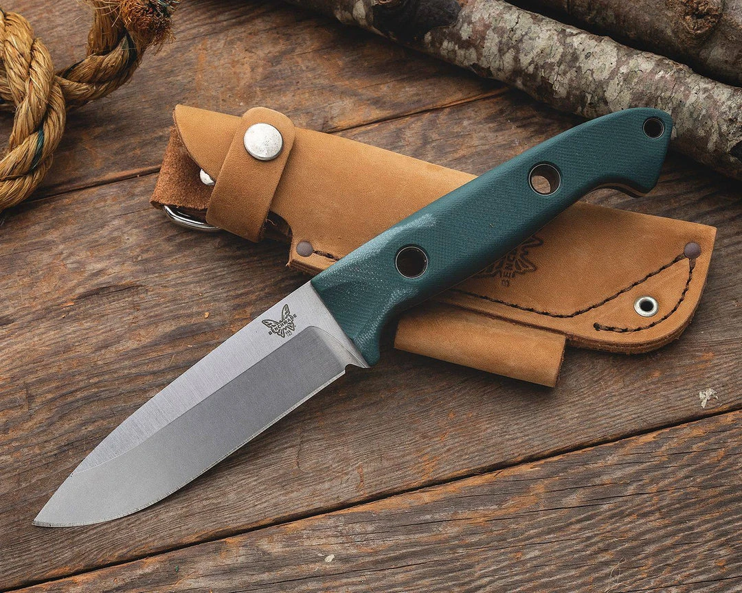 Outlet 🥰 Benchmade 162 Bushcrafter Fixed 4.43" S30V Satin Blade, Green G10 (USA) ❤️ 8 Benchmade 162 Bushcrafter Fixed 4.43" S30V Satin Blade, Green G10 (USA)