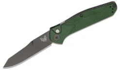 Benchmade 9400BK Osborne Auto Knife 3.4" S30V Black Plain Blade, Green Handles