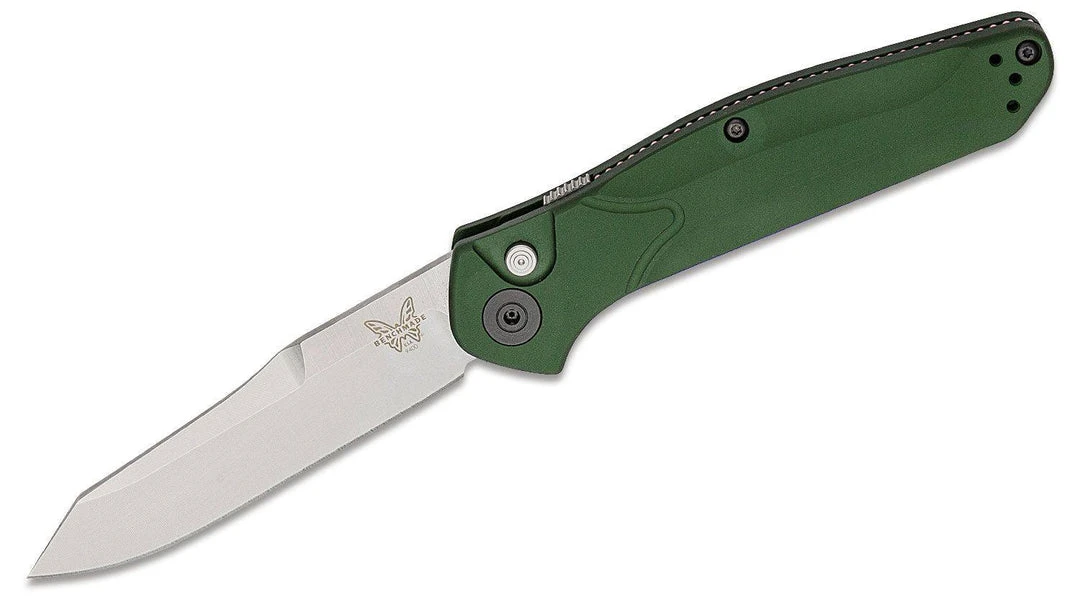 Hot Sale ❤️ Benchmade Osborne 9400 Auto Knife Green Aluminum (3.4" Satin) 👏 3 Benchmade Osborne 9400 Auto Knife Green Aluminum (3.4" Satin)