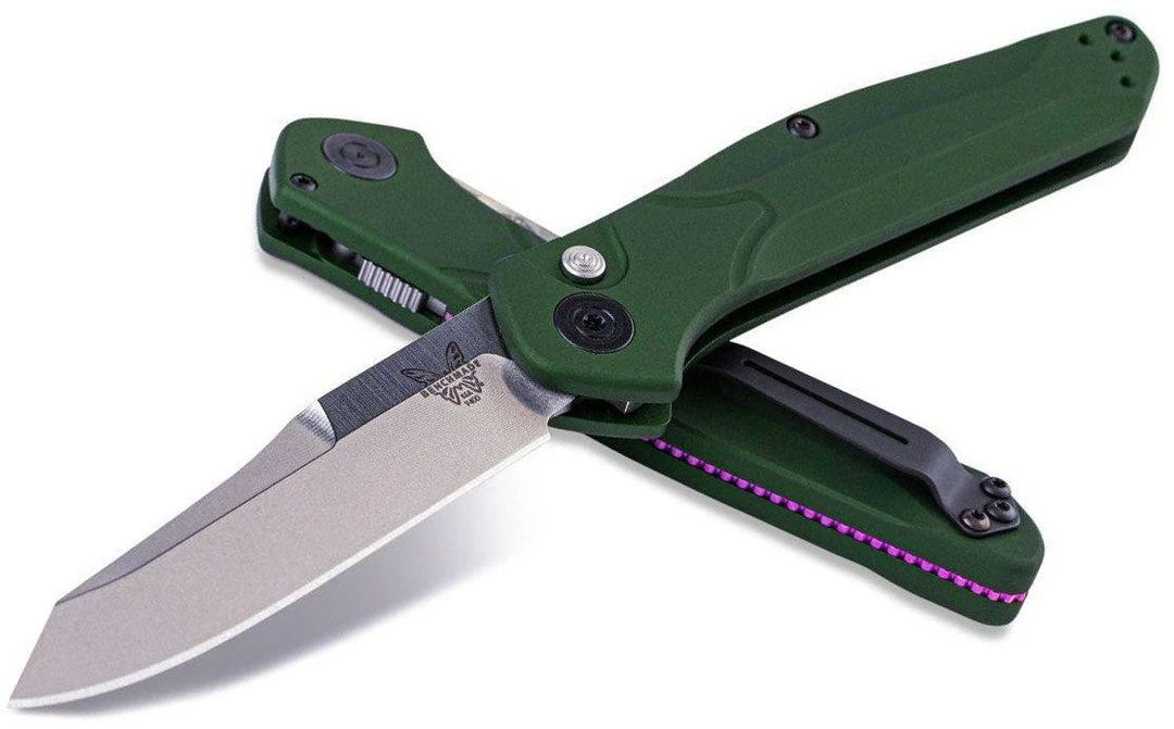 Hot Sale ❤️ Benchmade Osborne 9400 Auto Knife Green Aluminum (3.4" Satin) 👏 8 Benchmade Osborne 9400 Auto Knife Green Aluminum (3.4" Satin)
