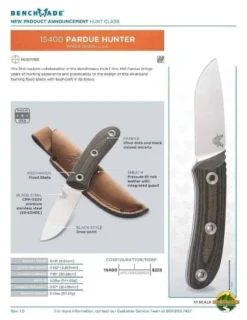 Benchmade Pardue 15400 Fixed Knife, Drop‑point