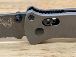 Benchmade Semi-Custom Bailout Knife Titanium Handles (3.4" Gray)