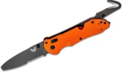 Benchmade Triage Rescue Folding Knife 3.5" Orange G10 Handles, Safety Cutter, Glass Breaker