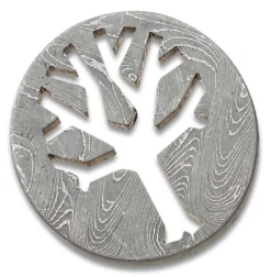 Boker 150004 Damascus Trolley Coin With Keychain