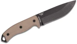 All Knife Brands ESEE 5 Partially Serrated Edge, Tan Micarta Handles, Black Sheath ESEE-5S-E