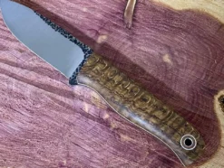 Fiddleback Forge Bushcrafter 4" Blade W/ Curly Ash Handles