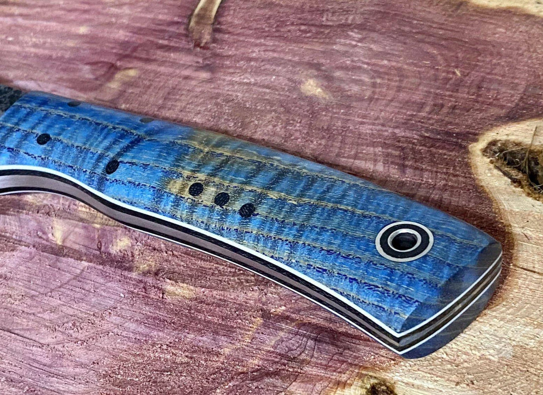 New ๐ Fiddleback Forge Camp Muk Knife W/ Curly Ash Handles ๐ 4 Fiddleback Forge Camp Muk Knife W/ Curly Ash Handles