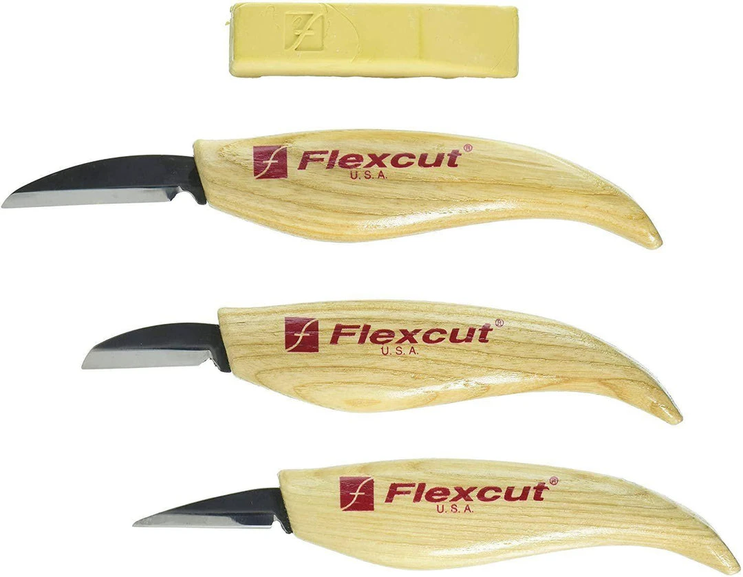 Hot Sale 👏 Flexcut Knives Flexcut 3-Knife Starter Set KN500 (USA) 😍 3 Flexcut Knives Flexcut 3-Knife Starter Set KN500 (USA)