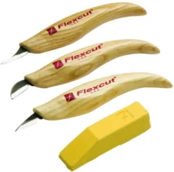 Flexcut KN400 Detail 3 Piece Carving Knife Set W/ Compound