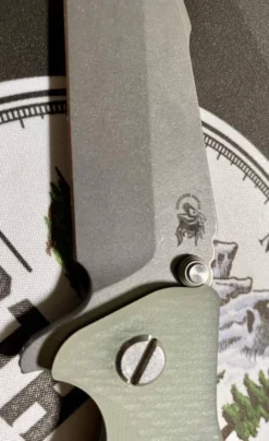 RICK HINDERER All Knife Brands Hinderer Eklipse Harpoon Spanto Knife Working Finish Blue/Translucent Green G10 3.5