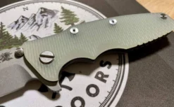 RICK HINDERER All Knife Brands Hinderer Eklipse Harpoon Spanto Knife Working Finish Blue/Translucent Green G10 3.5"