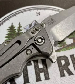 RICK HINDERER All Knife Brands Hinderer Eklipse Harpoon Spanto Knife Working Finish Blue/Translucent Green G10 3.5