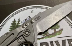 RICK HINDERER All Knife Brands Hinderer Eklipse Harpoon Spanto Knife Working Finish Blue/Translucent Green G10 3.5