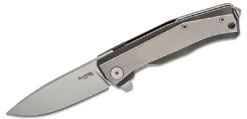 LionSteel Knives LionSteel Myto Knife 3.27" M390, Gray Titanium Handles