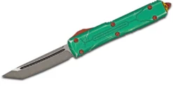 All Knife Brands Microtech 123-10BH Special Bounty Hunter Ultratech Auto OTF Knife 3.46" Tanto, Green Apocalyptic Aluminum Handle