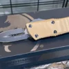 All Knife Brands Microtech 238-1GTTAS Troodon Mini 1.99" D/E SS Tan G10 OTF Auto Knife