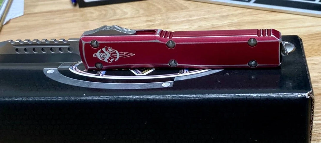 Best Sale ✨ All Knife Brands Microtech Ultratech Hellhound Signature 119-10 - Distressed Red Knife ❤️ 6 All Knife Brands Microtech Ultratech Hellhound Signature 119-10 - Distressed Red Knife