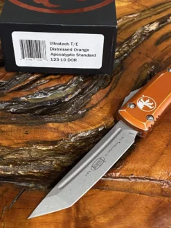 All Knife Brands Microtech Ultratech T/E OTF 3.46" Apocalyptic Blade, Orange Distressed 123-10DOR
