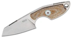 MANIAGO KNIFE MAKERS MKM Mikro 2 Fixed Blade 1.97" M390 Stonewashed Sheepsfoot Blade, Natural Micarta Handles