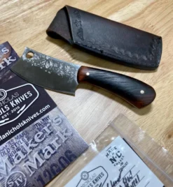 NICHOLAS NICHOLS Limited Edition Knives Nic Nichols Mini Cleaver Makers Mark Bourbon Handles Limited Edition