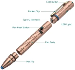 OLIGHT OPEN 2 Cu 120 Lumens USB Rechargeable LED Pen Light, EDC Flashlight (Limited Ed)