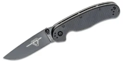 Ontario RAT 2 Folding Knife 3.0" Black Plain Blade, Black Nylon Handles - 8861