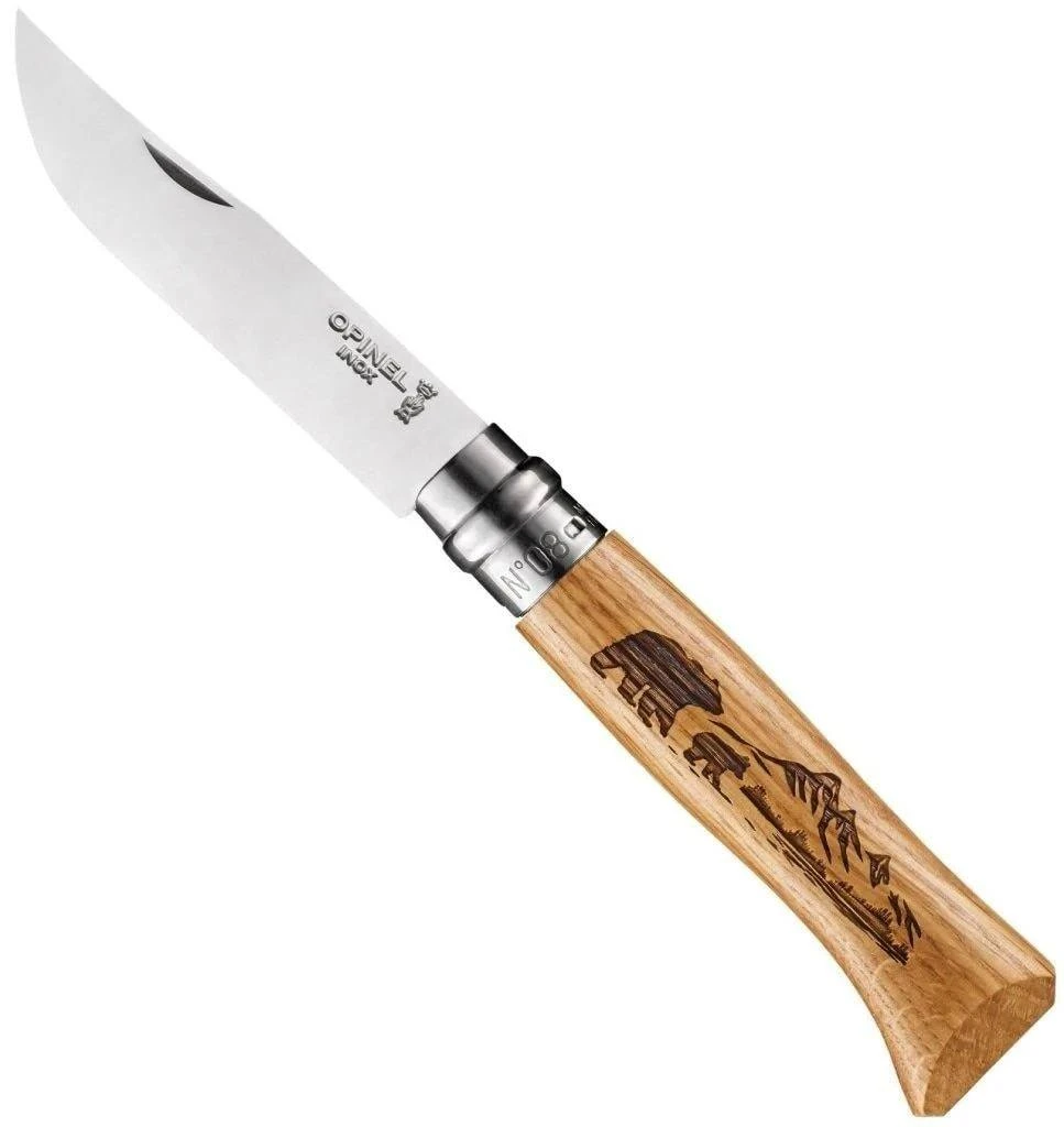 Promo ๐ Opinel No.8 Engraved Handle Knife (France) โญ 3 Opinel No.8 Engraved Handle Knife (France)