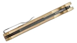 PROTECH KNIVES All Knife Brands Pro-Tech Limited Edition Malibu Flipper Damascus Reverse Tanto Blade, Bronze Handles