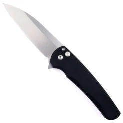 PROTECH KNIVES Pro-Tech Malibu Wharncliffe Plunge Lock Flipper Knife Black (3.3" Stonewash)