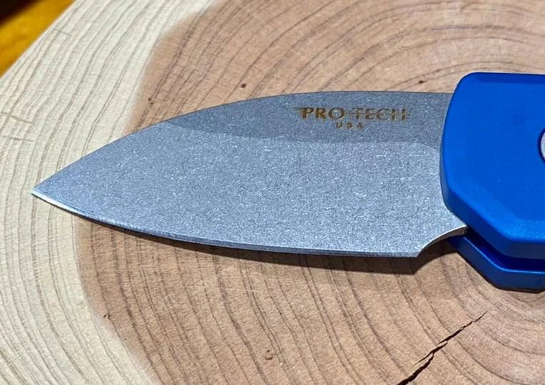 New ✨ PROTECH KNIVES Pro-Tech Runt 5 Blue Handle Stonewash Wharncliffe 20-CV (R5101-Blue) All Knife Brands 🧨 5 PROTECH KNIVES Pro-Tech Runt 5 Blue Handle Stonewash Wharncliffe 20-CV (R5101-Blue) All Knife Brands