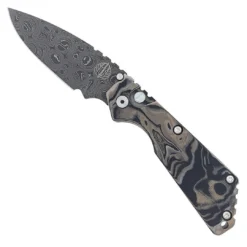 PROTECH KNIVES Pro-Tech Strider SnG Custom Auto Camo G-10 Damascus Blade Pearl Button 2436-DAMASCUS All Knife Brands