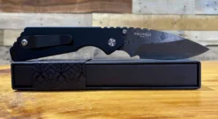 PROTECH KNIVES Pro-Tech Strider SnG Custom Auto Camo G-10 Damascus Blade Pearl Button 2436-DAMASCUS All Knife Brands