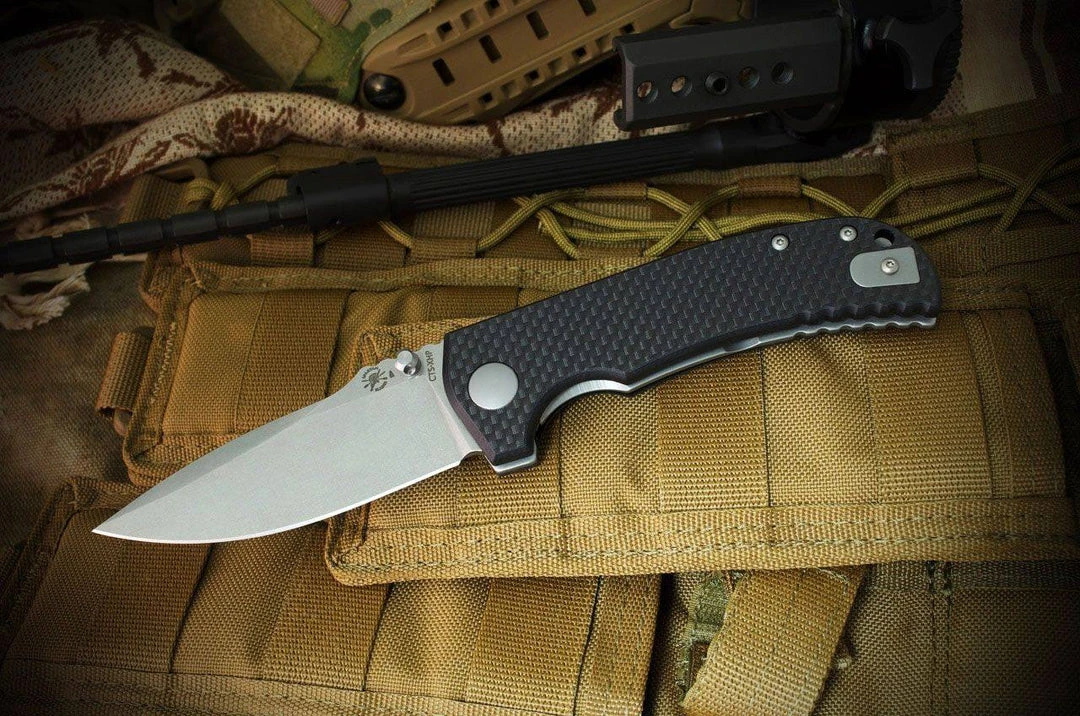 Best Pirce 🤩 SPARTAN BLADES Spartan Field Grade Les George Astor SFBL8CF Folding Knife 3.625" CTS-XHP 👏 7 SPARTAN BLADES Spartan Field Grade Les George Astor SFBL8CF Folding Knife 3.625" CTS-XHP