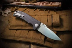 Best Pirce 🤩 SPARTAN BLADES Spartan Field Grade Les George Astor SFBL8CF Folding Knife 3.625" CTS-XHP 👏 13 SPARTAN BLADES Spartan Field Grade Les George Astor SFBL8CF Folding Knife 3.625