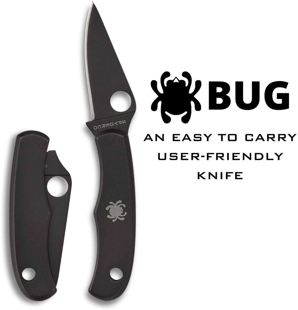 Discount 🛒 Spyderco Bug Non-Locking Knife Black Steel Blade C133BKP Spyderco Knives ❤️ 4 Spyderco Bug Non-Locking Knife Black Steel Blade C133BKP Spyderco Knives