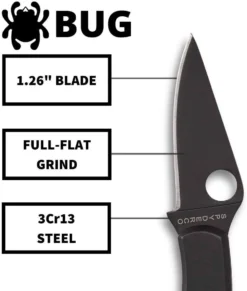 Discount 🛒 Spyderco Bug Non-Locking Knife Black Steel Blade C133BKP Spyderco Knives ❤️ 9 Spyderco Bug Non-Locking Knife Black Steel Blade C133BKP Spyderco Knives