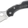 Spyderco Dragonfly 2 Wharncliffe Knife 2.28" Satin Plain Blade, Black Handles