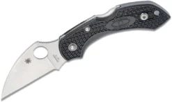 Spyderco Dragonfly 2 Wharncliffe Knife 2.28" Satin Plain Blade, Black Handles