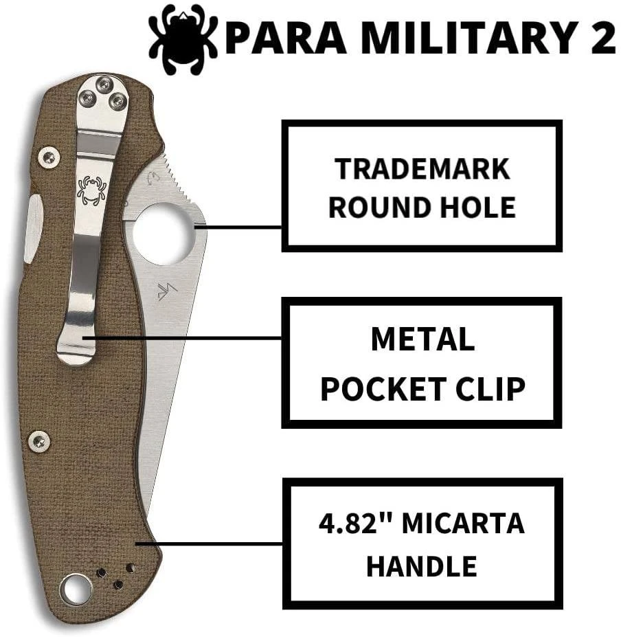Discount 🌟 Spyderco Paramilitary 2 C81MPCW2 Folding Knife 3.47" CruWear Canvas Micarta Spyderco Knives 🥰 12 Spyderco Paramilitary 2 C81MPCW2 Folding Knife 3.47" CruWear Canvas Micarta Spyderco Knives