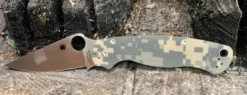 Spyderco Knives Spyderco Paramilitary 2 Knife CPM-S45VN Satin Blade, Digital Camo Handles