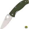 Cheap 🎁 Spyderco Knives Spyderco Tenacious Knife 3-3/8" Combo Blade (Green) ❤️ 1 Spyderco Knives Spyderco Tenacious Knife 3-3/8" Combo Blade (Green)