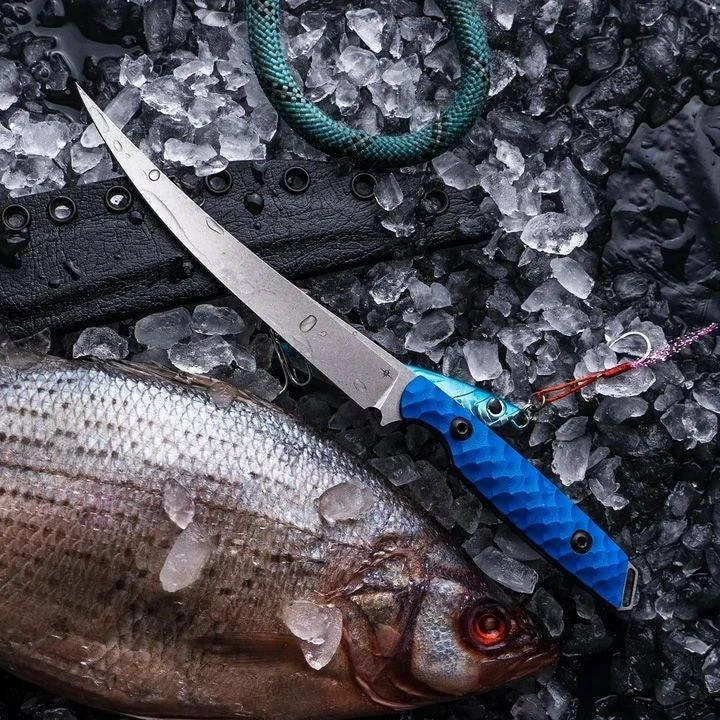 Hot Sale 🔥 TOOR KNIVES Toor Avalon Fillet Knife 6" CPM-154 Stonewashed Fillet, Leviathan Blue G10 Handles 💯 3 TOOR KNIVES Toor Avalon Fillet Knife 6" CPM-154 Stonewashed Fillet, Leviathan Blue G10 Handles
